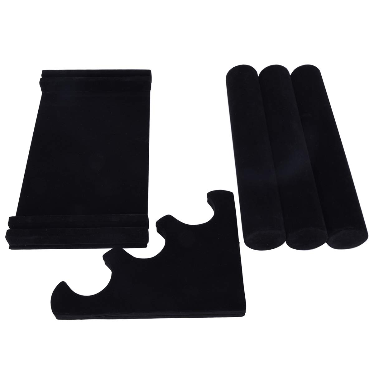 ZQJKL Support De Collier De Bracelet En Velours Présentoir À Bijoux T-Bar À 3 Niveaux Pour Boucles D'oreilles, Colliers Et Montres Organisateur De Support D'affichage De Bijoux,Beige