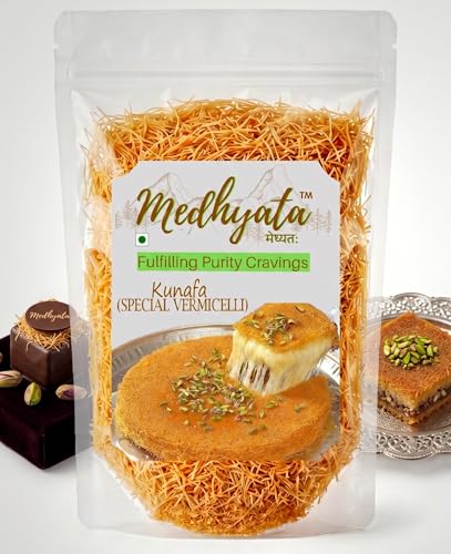 Medhyata Kunafa Dough Original (300g) | 2-in-1 Pre-Roasted Vermicelli for Arabic Kunafa & Viral Dubai Pistachio Chocolate Bar | Crisp, Fresh & Quick Cooking, Zero Preservatives