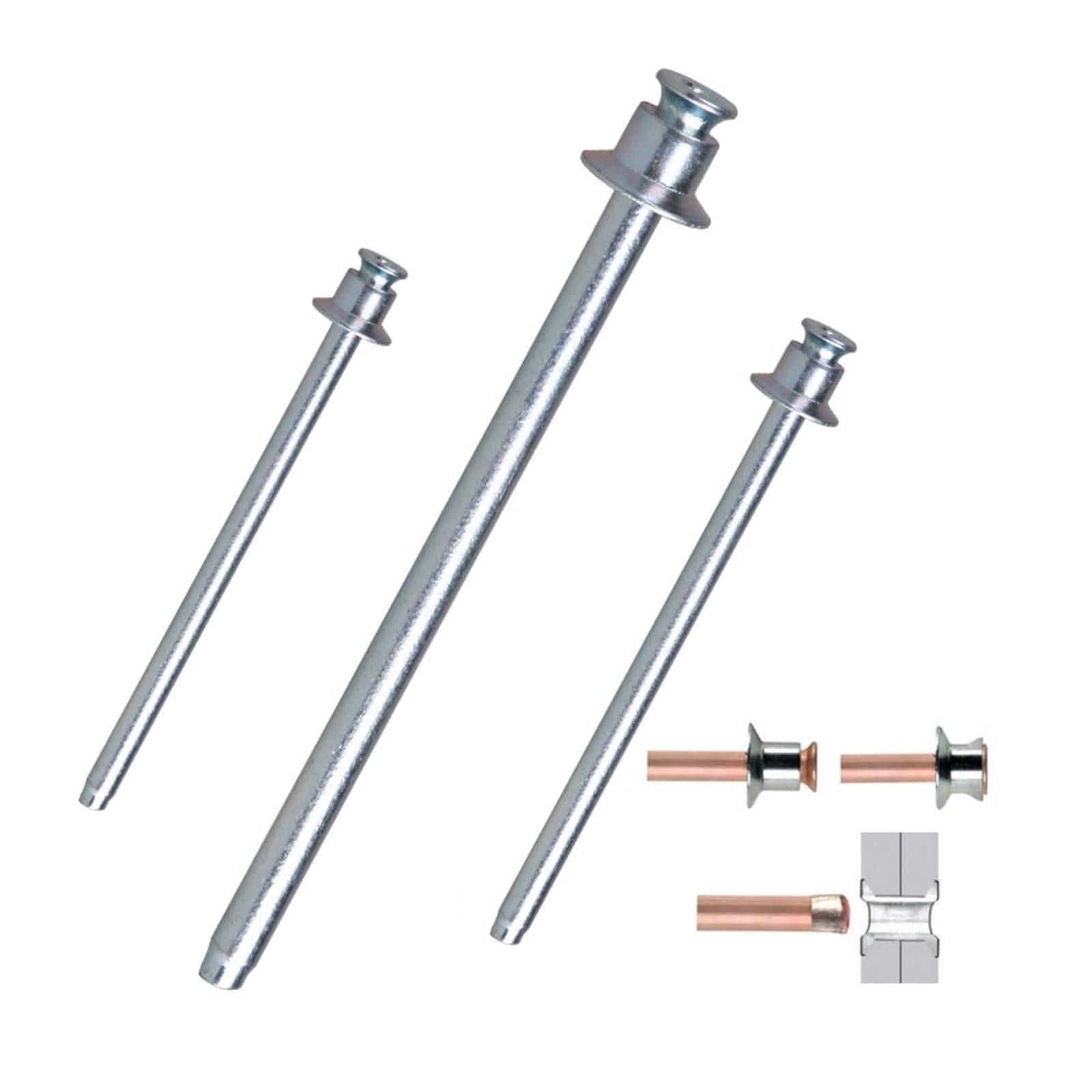 Rivet aveugle Unique à double tête fraisée en acier au carbone plaqué zinc, 500 pièces(3.0x3.3mm)