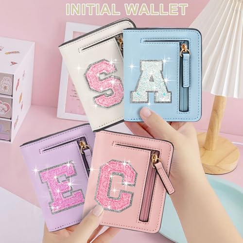 Image of Birthday Gifts for Teen Girl Kids Wallet Girl Wallets Small Initial Rfid Wallet Teen Girls Gift Preppy Stuff for Girls Beige F