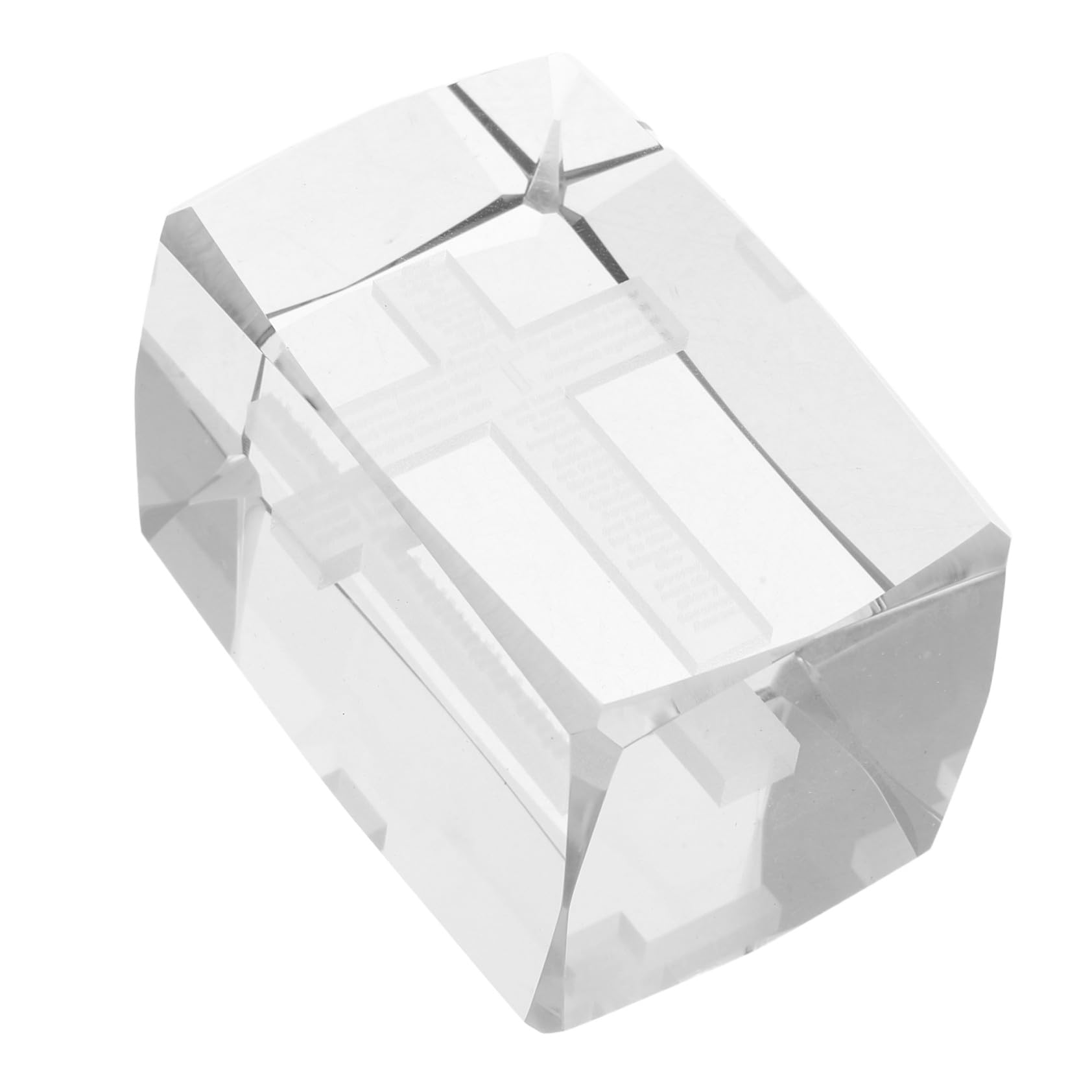 Crucifijo decorativo de cristal para entrada de hogar y escritorio