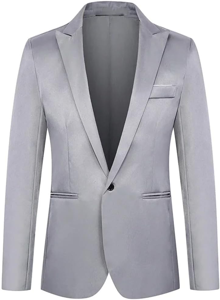 Men's Luxury Slim Fit Suit Jacket Classic Solid Color Business Blazer for Wedding Party Daily Wear