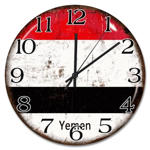 Horloge murale Yémen de 38cm : pendule silencieuse rustique à piles - 2