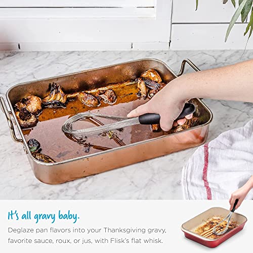 Dreamfarm Flisk | 3 In 1 Stainless Steel Whisk With Ergonomic Handle | Balloon Whisk, Sauce Whisk And Flat Whisk Combined Into One | Space Saving Whisk For Baking, Cooking, And Deglazing | Red #TOP7