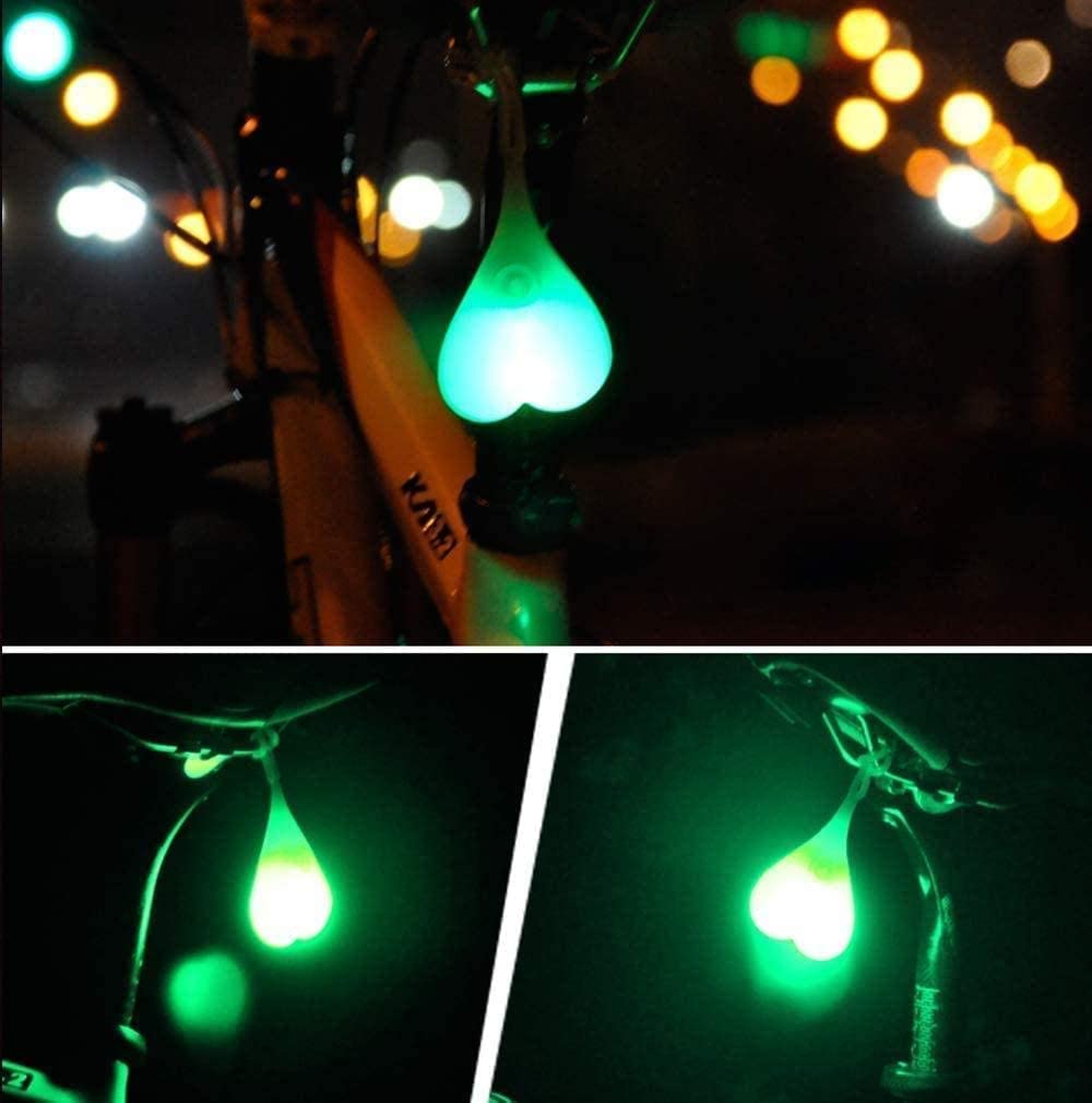 2 Feux Arrière Vélo En Forme De Cœur - LED Lumineux - 3 Modes (Fixe, Strobe, Clignotant) - Imperméable - Rouge Et Bleu