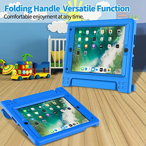 Bmouo Kids Case For Ipad 9.7 Inch 2018/2017,Ipad Air 2 - With Screen Protector, Shockproof Kids Case Cover Handle Stand Case For Ipad 9.7 Inch 2017/2018 (Ipad 5Th And 6Th Generation),Ipad Air 2 - Blue #TOP6