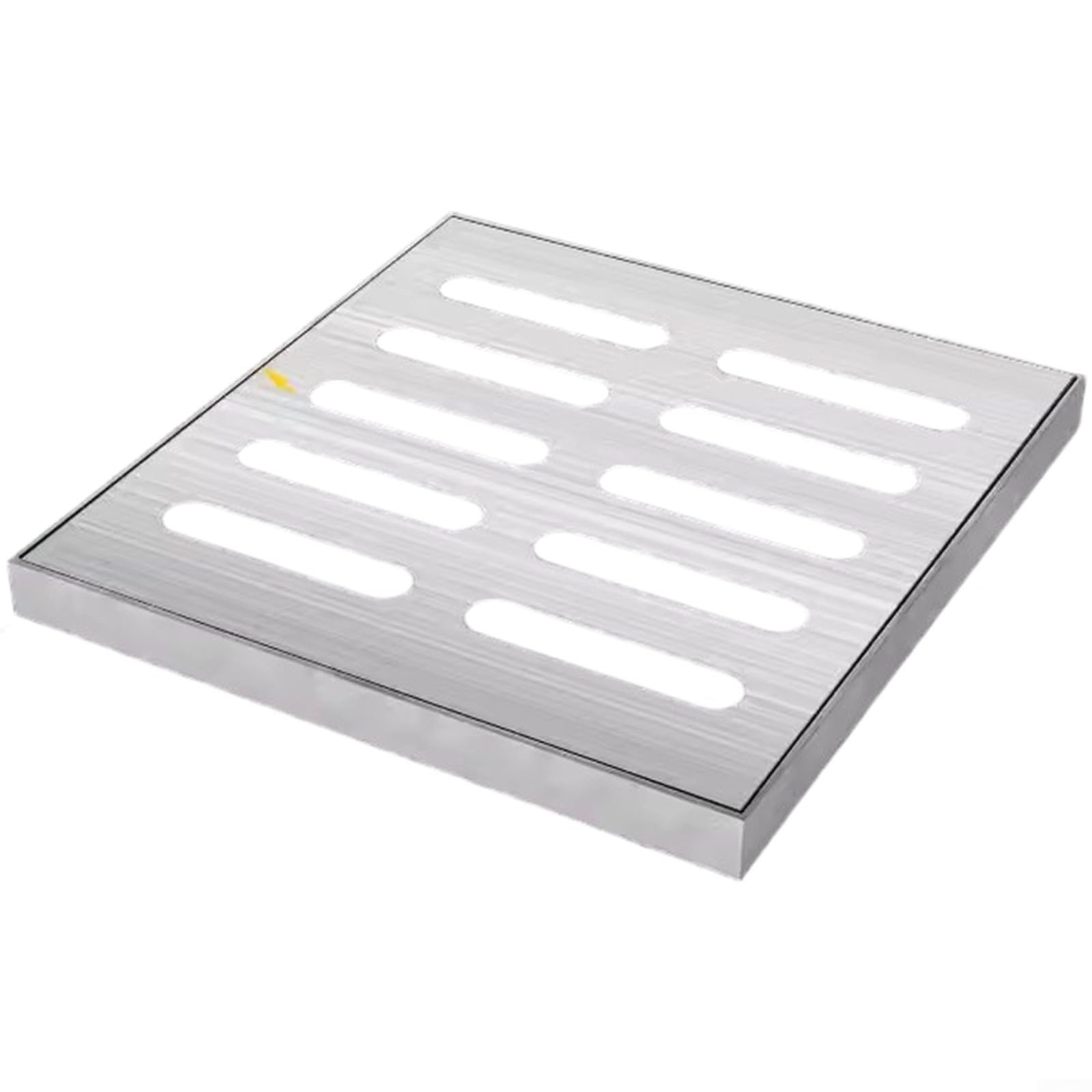 Risveglio for Stainless Steel Framed Drain Grate 250x250mm Square Manhole Cover Garden Patio Garage Parking Lot Silver(250x250mm)