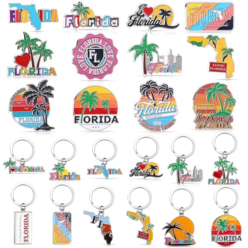Highergo 24 Pcs Florida Souvenirs, 12 Magnets 12 Keychain Bottle Opener