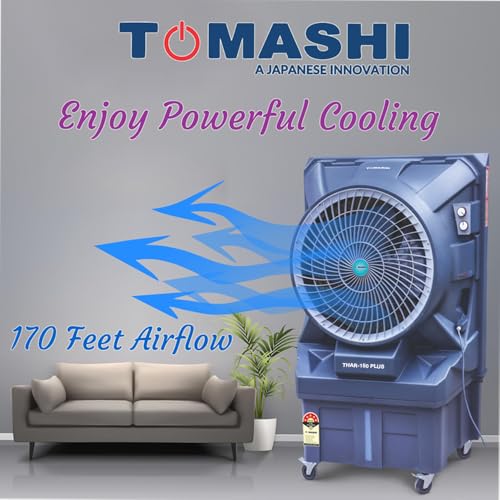 Image of TOMASHI THAR 150 PLUS 2026 Air Cooler|115L Water Tank|32mm Heat Sink Motor|22 inch Air Circle|430w Power|Honeycomb Pad|Shockproof Rustproof PPS Body|170 Feet Airflow |Commercial Air Cooler