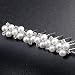Kercisbeauty Handmade Wedding Bridal Bridesmaids Hair Pins Simple Pearl and Rhinestone Vintage Boho Headpiece for Wedding,Party,Long Curly Bun Hair Accessories (set of 6) (Silver)