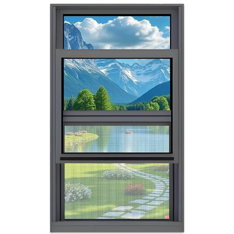 Ventana deslizante de aluminio de 25,4x50,8 cm con vidrio templado para cobertizo