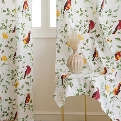 Image of HOMEMONDE Cotton Curtain Window 5 Feet Curtains Set of 2- Printed Room Darkening Curtain with Eyelets - (60 Inches, Little Wings)