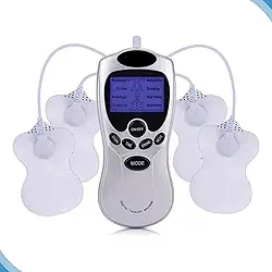 Massageador Muscular Tens e Fes com 4 Eletrodos – Aparelho de Choque Elétrico para Alívio de Dores