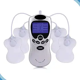 Massageador Muscular Tens e Fes com 4 Eletrodos – Aparelho de Choque Elétrico para Alívio de Dores