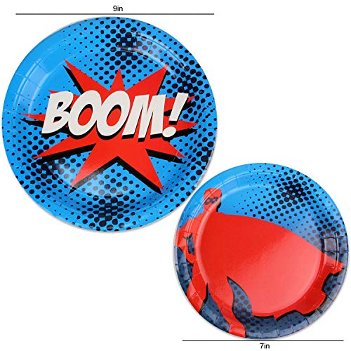 102 Piece Superhero Party Supplies Set Including Banner, Plates, Cups, Napkins, And Tablecloth, Serves 25 #TOP2