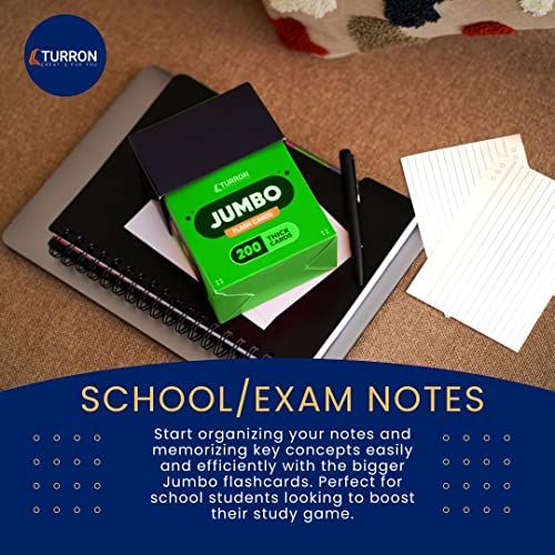 Image of Turron Unpunched Blank Index Flash Cards (150, White, 4 x 6 Inch, 1-Side Ruled)