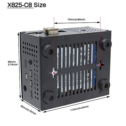 Boîtier pour X825 V2.0 résolvant les problèmes de câbles du Raspberry Pi 4 - 4