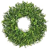 26 Inch Large Greenery Eucalyptus Boxwood Wreaths Artificial Easter Summer Spring Wreaths for Front Door Outdoor All Season Spring Decorations for Home Porch Room Window Wall Farmhouse Decor(Green)