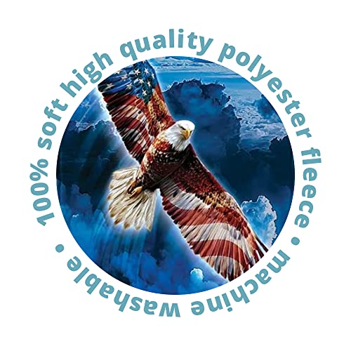 Dawhud Direct American Eagle Fleece Blanket For Bed, 75" X 90" Queen Size Eagle Fleece Throw Blanket For Men, Women And Kids - Super Soft Plush Eagle Blanket Throw Print Blanket For Eagle Lovers #TOP5