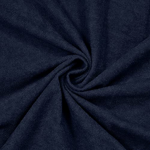 Image of Amigos 100% Waterproof Ultra Soft Cotton Feel Terry Mattress Protector Size 78 inchx 48 inch | Breathable Hypoallergenic Elastic Fitted Mattresses Cover (78x48, Navy Blue)