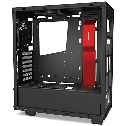 Image of NZXT S340 Mid Tower Case CA-S340MB-GR Matte Black /Red