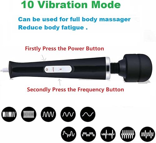 Miniatura 5 de Masajeador de cuerpo grande negro de mano vibrante potente masaje eléctrico de espalda para mujer recuperación deportiva dolores musculares dolor