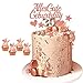 30. Dekoracja na tort urodziny dziewczynki różowe złoto Wszystkiego najlepszego z okazji urodzin, topper na tort w kształcie gwiazdy kształt serca Cupcake Topper ze świeczką dla dzieci, kobiet, matki, przyjęcia urodzinowe, ozdoba na tort