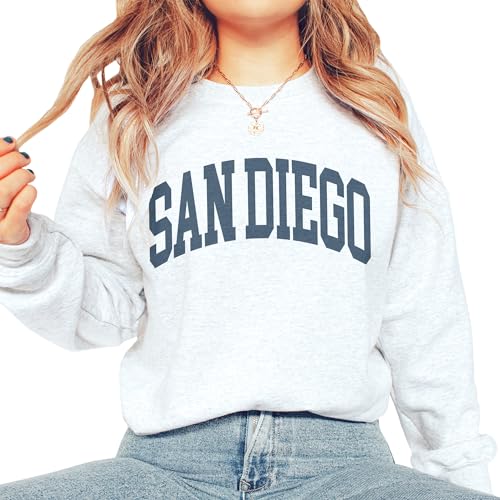 San Diego City Sweatshirt, California State Pullover, Vintage Aesthetic Varsity, Trendy Gift For Him or Her, Unisex Crewneck Sweatshirt Sand2