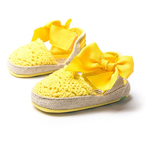 Estamico Infant Girls' Net-Yarn Lace Bow Sandals Yellow Us 3 #TOP2