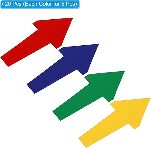 Miniatura 3 de PATIKIL Pegatina de flecha de 8 x 4 pulgadas, 20 piezas de PVC removibles autoadhesivas impermeables para piso, letrero de flecha para instrucciones