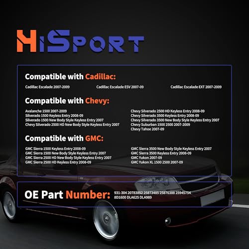 Image of HiSport Front Right Passenger Side Power Door Lock Actuator 931-304 | 20783852 Compatible with Cadillac Chevy GMC Escalade EXT Avalanche Silverado Suburban Sierra 1500 2500 3500 2007-2009