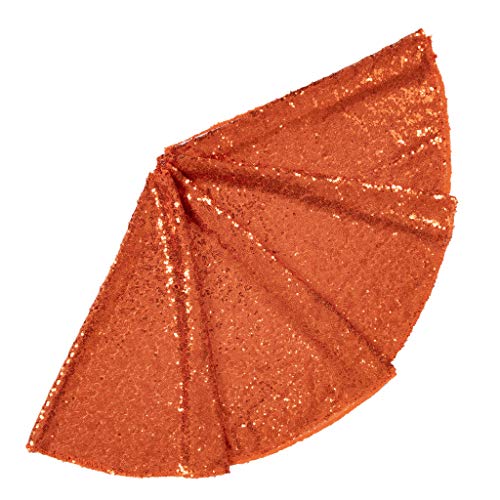 ShinyBeauty Sequin Tree Skirt Christmas 36Inch-Orange-Tree Skirt Dress for Christmas Decoration-0913E