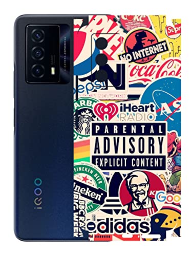 Image of AtOdds - Vivo IQOO Z5 Mobile Back Skin Rear Screen Guard Protector Film Wrap (Coverage - Back+Camera+Sides) (Explicit Graffiti)