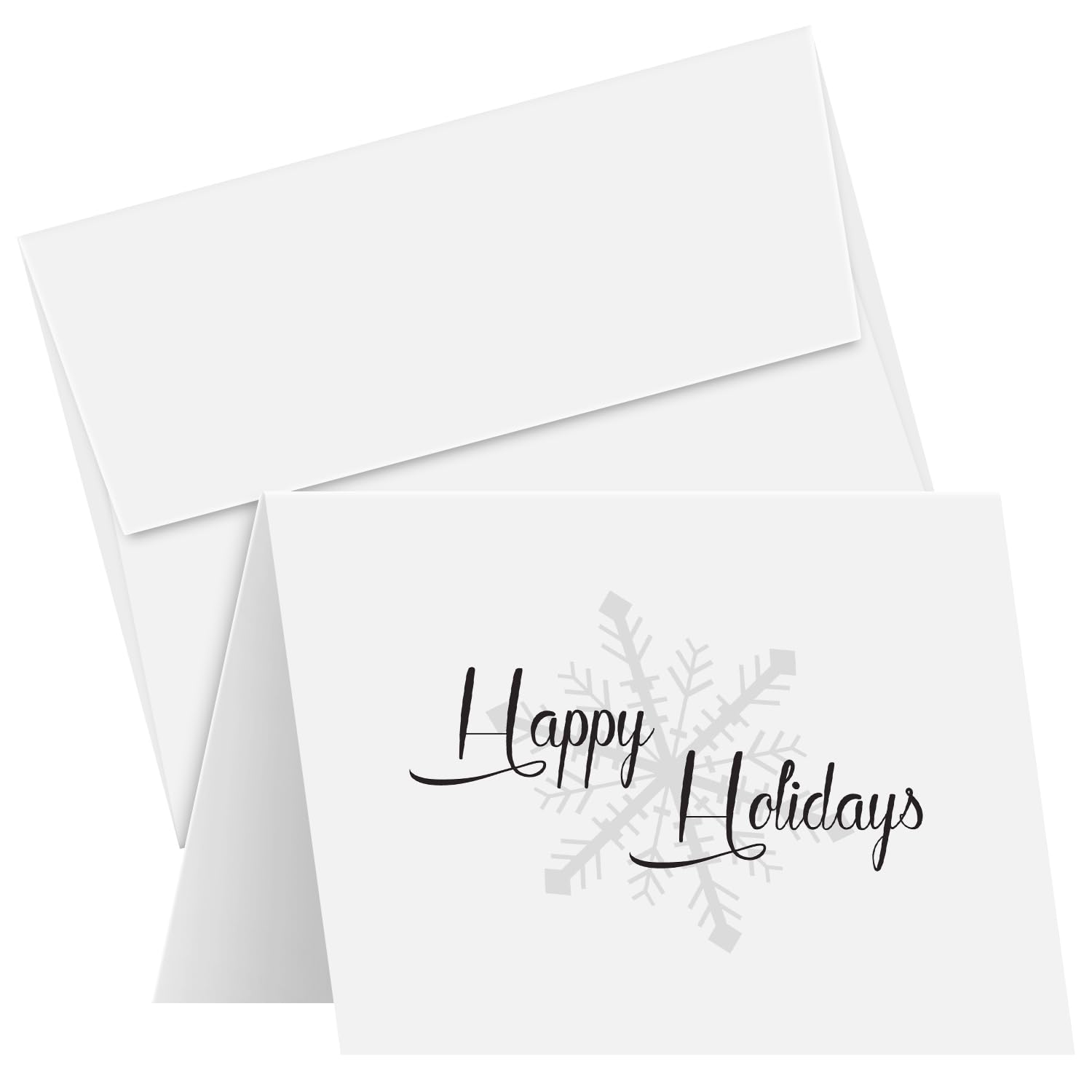2026 Happy Holidays Greeting Cards and Envelopes, Minimalist Snowflake Design, Christmas Xmas New Year Greetings, Business, Party Invitations and