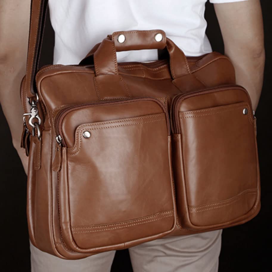 Business Briefcase Men's Business Handbag Office Bag Laptop Messenger Bag Men (A One Size)3