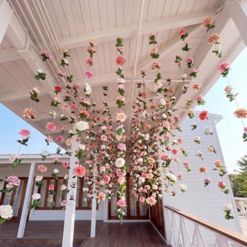 6 Pcs 35.10 ft Hanging Flower Artificial Wildflower Garlands Floral Vines