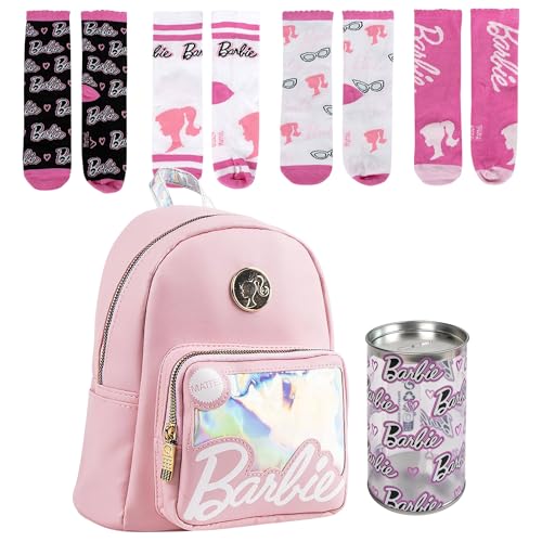 Barbie Sac à dos enfant similicuir rose pack chaussettes taille 35-38 garçon