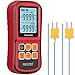 Produktbild Proster Digitales Thermometer mit 2 Dual Kanal K-Typ Thermoelementen Sensor Sonde LCD Hintergrundbeleuchtung Temperaturmessgerät Temperaturmesser für Thermoelement Typen K/J/T/E/R/S/N