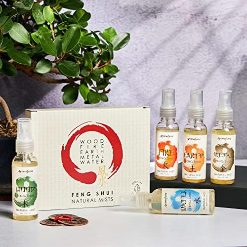 Feng Shui Elements Natural Mist Gift Set by Aromafume |5 x 50ml| Create Better Feng Shui | Balance the Elements | Water, Wood, Fire, Earth & Metal | Stimulate Chi & Feel Harmonised | Non-Toxic & Vegan