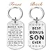 SOUSYOKYO Best Bonus Son Ever Gift, To My Stepson Keychain for Birthday Graduation from Stepmom Stepdad, Like a Step Adopted Son to Me Wedding Present