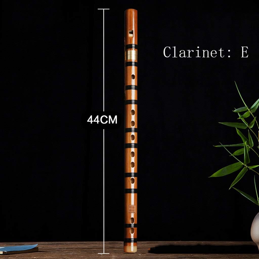 Flute Clarinet Beginner Bamboo Flute 6 Hole Professional Playing Clarinet Introduction Flute Bamboo Flute C Flute Musical Instrument (Size : E Tone)
