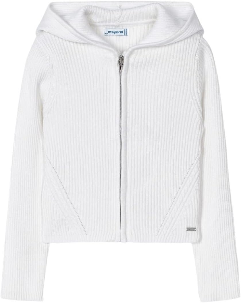 Mayoral Knitting Ribbing Pullover for Girls White