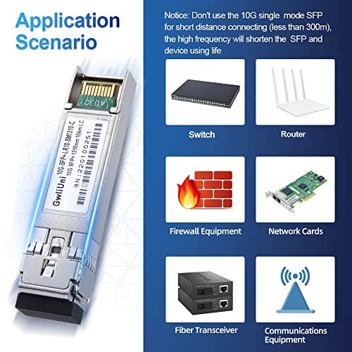 10Pack Single Mode 10G Sfp+ Fiber Module Network Transceiver, Lr Sm1310Nm 10Km, Duplex Lc For Cisco, Netgear, Mikrotik, Ubiquity, Dlink Etc, #TOP5