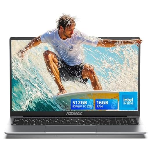 Cassa bluetooth Portatile ACEMAGIC 2025 Computer portatile 15,6 pollici Quad-Core N97 Fino a 3,6 GHz, 16 GB RAM DDR4 512 GB SSD PC portatili (Superare N95/N5095) WiFi 5/2.4G,USB3.2,BT5.0,HDMI,Type-C,Cassa in metallo, 5000 mAh