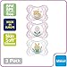 MAM Clear 0-6 Month Pacifiers Value Pack (3 Pack), 0-6 Months Baby Girl Pacifiers, Best Pacifier for Breastfed Babies