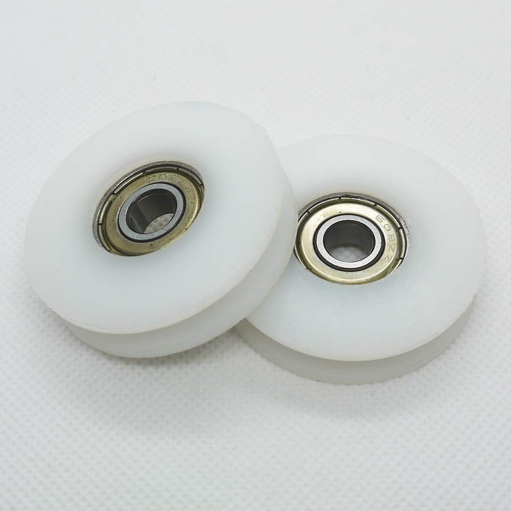 Window Roller 2Pcs 46mm Od U Groove Nylon Plastic Pa66 Furniture Room Hange Roller H Slide Door Window 608 Zz Bearing Pulley Caster Wheel