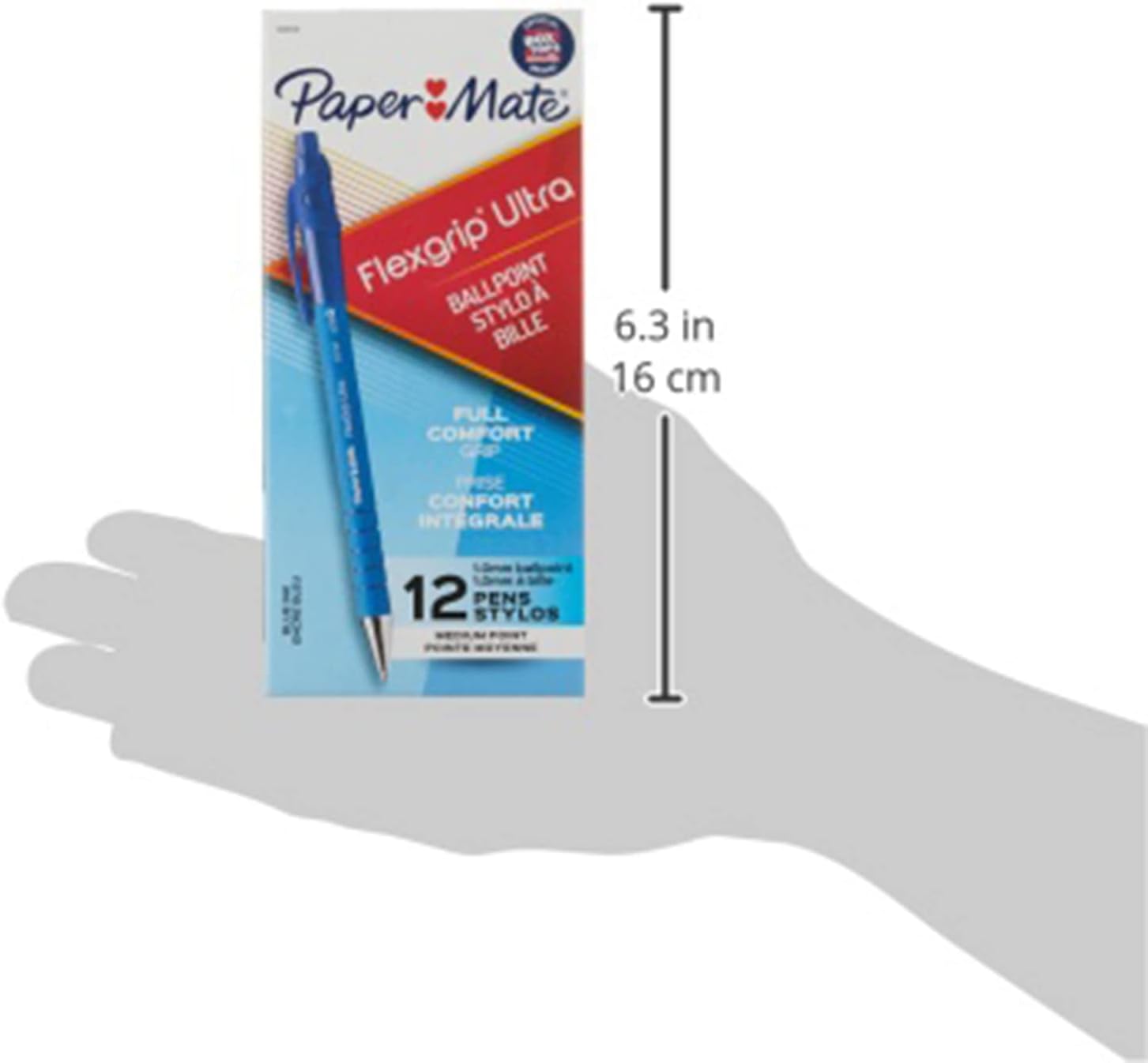 FlexGrip Ultra Recycled Ballpoint Retractable Pen, Blue Ink, Medium, Dozen
