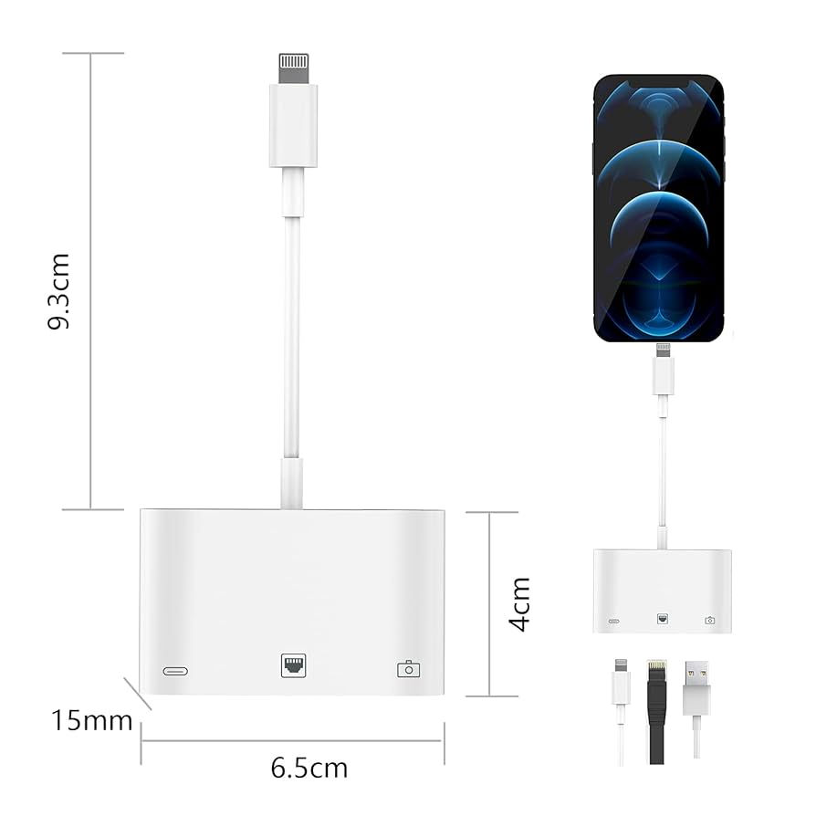 Apple Ethernetアダプタ＆lightning USB3 Apple MFi Certified] Lightning to Ethernet Adapter,RJ45