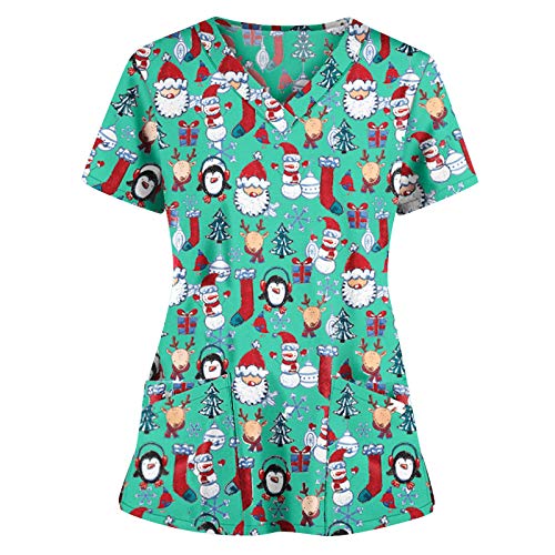 Nursing Scrubs Nurses Top Healthcare Tunic Short Sleeve Santa Claus Xmas Reindeer Spa Nail Salons Health Care Uniforms for Women Short Sleeve Nursing Work Tunics Christmas Santa Print Spa Nail Salons Nursing Scrubs Nurses Top Healthcare Tunic Short Sleeve Santa Claus Xmas Reindeer Spa Nail Salons Health Care Uniforms for Women Short Sleeve Nursing Work Tunics Christmas Santa Print Spa Nail Salons