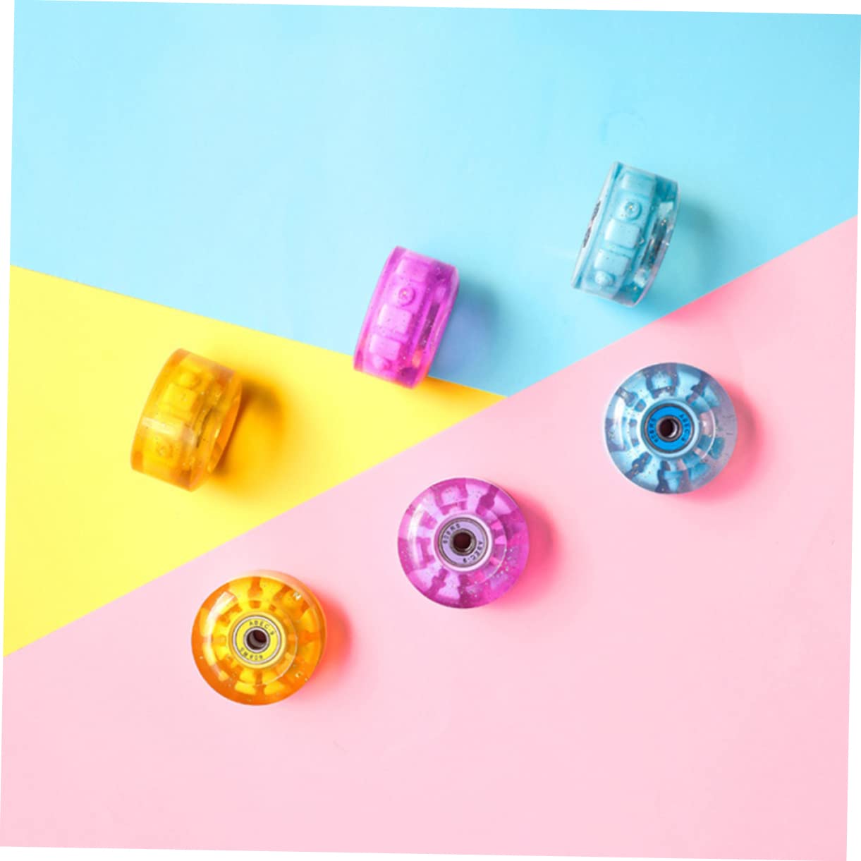 Abaodam Roller Skating Wheels 4 Pack Decorative Light up Roller Skating Wheels for Use